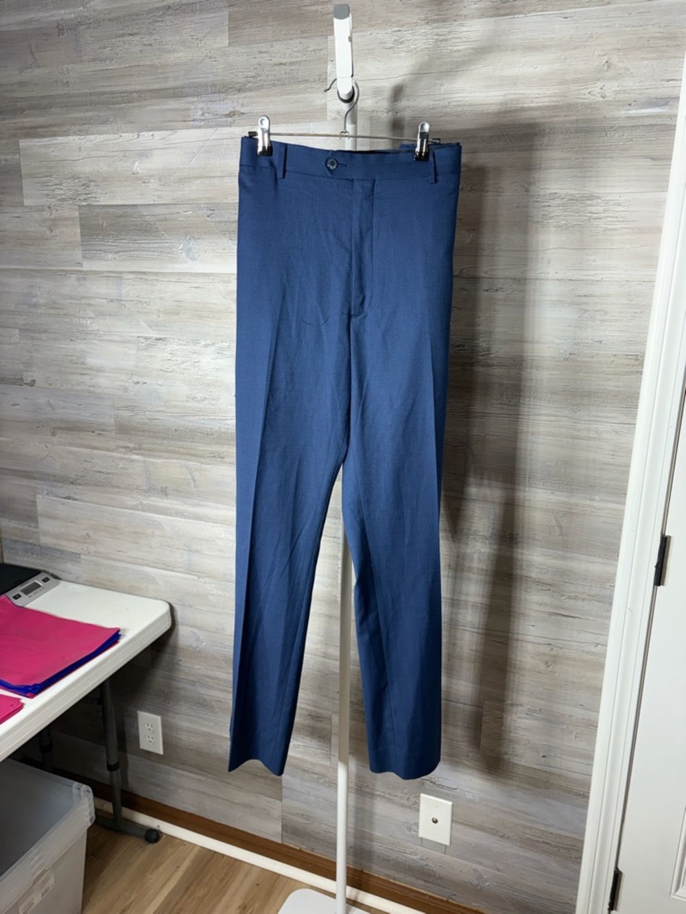 Roundtree & Yorke Men's Slim Navy Dress Pants 1901